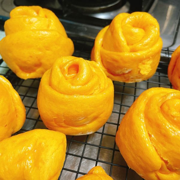 南瓜玫瑰花饅頭 : Echo一起做
