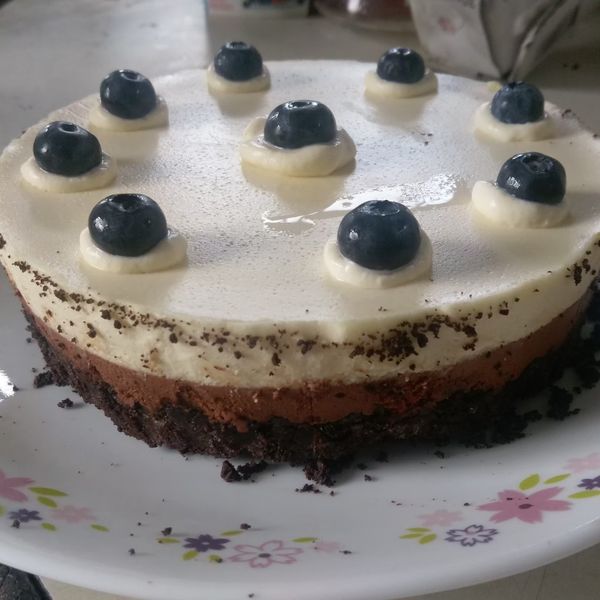 黑白雙色巧克力慕斯蛋糕 - 免烤箱 : 林冠穎一起做