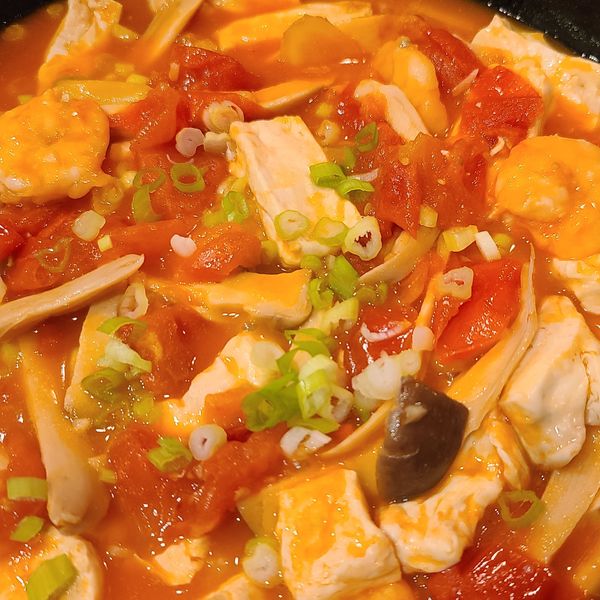[鮮蝦番茄豆腐]簡易家常菜 : 喵喵Joyce🐱🐱一起做