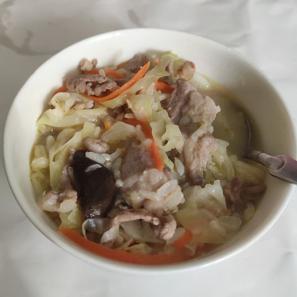 香菇高麗菜鹹粥 : Alyssa一起做