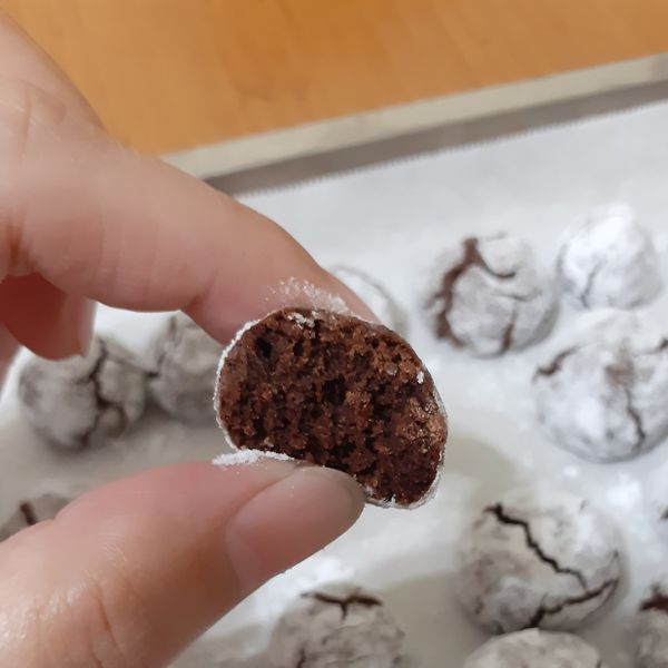 《應景聖誕》雪花裂紋可可餅乾～植物油版本：Jo媽 一起做