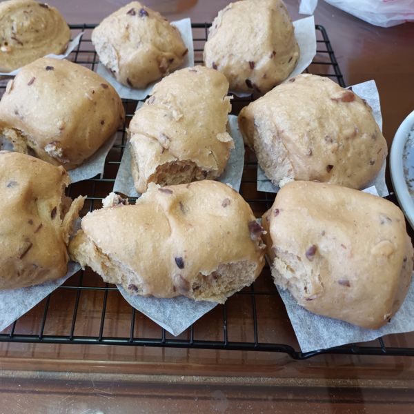 黑糖紅豆饅頭：葉子 一起做