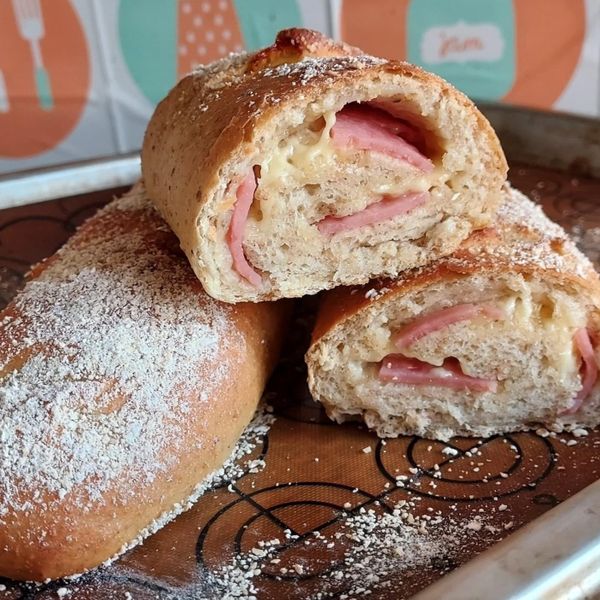 羅勒火腿起司豆渣麵包：Vivian Fan 一起做