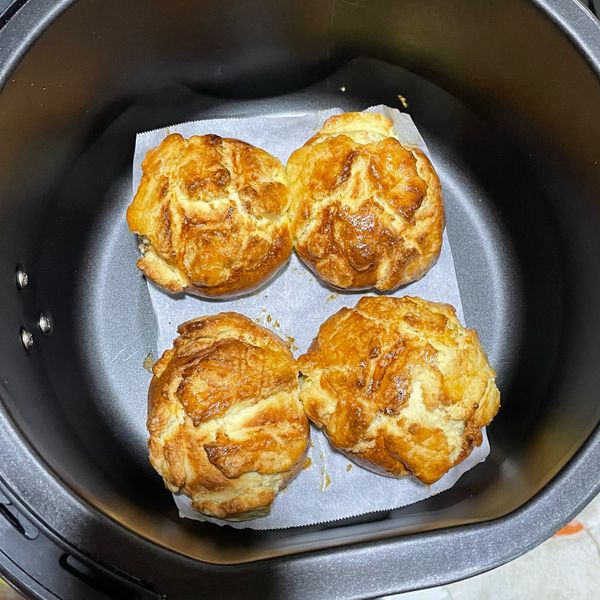 氣炸鍋★減糖菠蘿麵包 : 大冰奶一起做