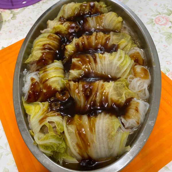 白菜豬肉蒟蒻捲：雪雪 一起做