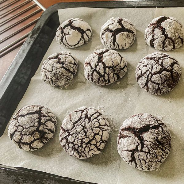 《應景聖誕》雪花裂紋可可餅乾～植物油版本：jane 一起做