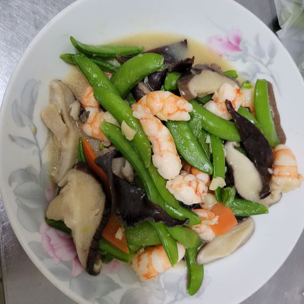 甜豆蝦仁：何必勒 一起做