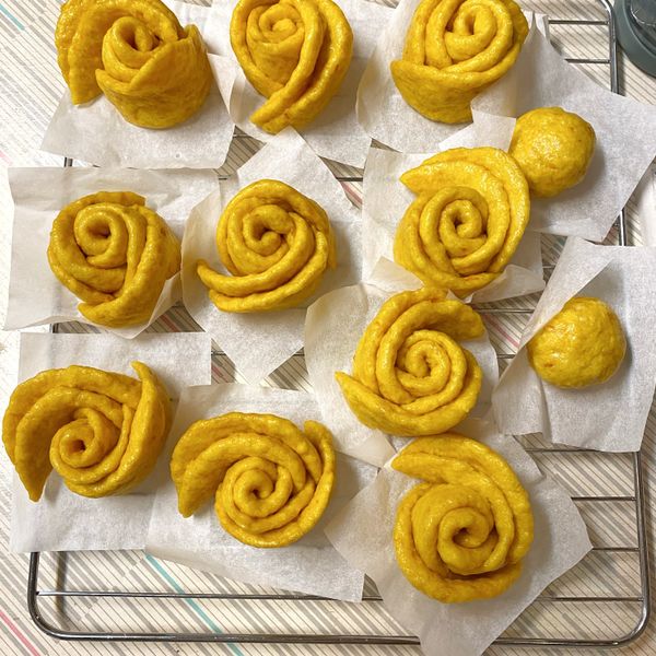 南瓜玫瑰花饅頭 : 家管一起做