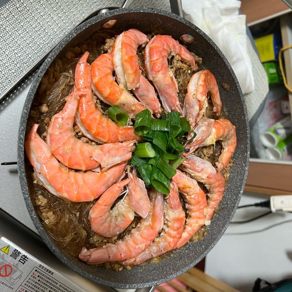 鮮蝦粉絲煲：maggie 一起做