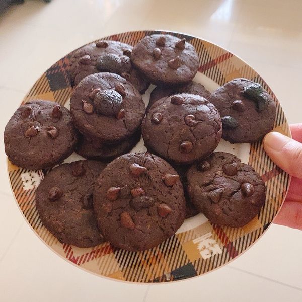 雙倍巧克力餅乾 : 地瓜一起做