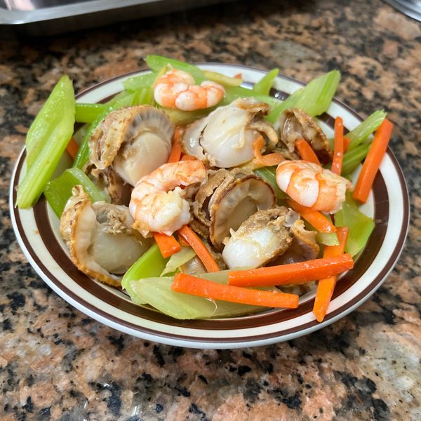 西芹燴帆立貝 : Viki一起做