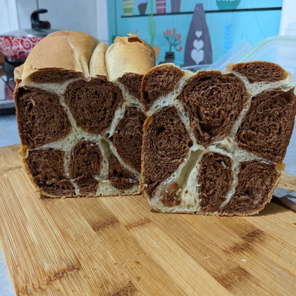 麵包機-牛奶巧克力長頸鹿動物花紋吐司❤! : 高明月一起做