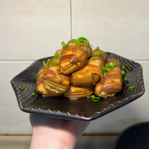 蜂蜜蔥燒豬肉豆腐捲~蜂蜜入菜鹹甜好滋味:Naya 一起做