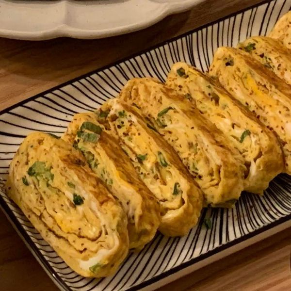 葱花玉子燒 : 花梨木的餐桌風景一起做