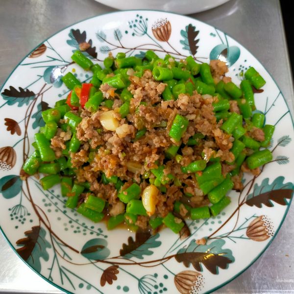 長豆炒肉末 : 陳盈頻一起做