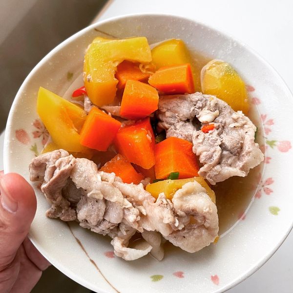 南瓜燉煮五花肉 : Tsai Chun Huang一起做