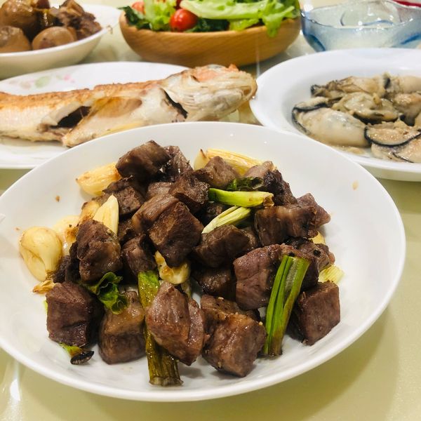 氣炸蒜片骰子牛 : Che-Ching Lu一起做