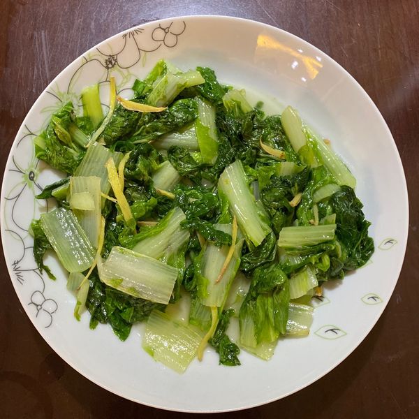 薑絲炒小白菜：Tsai Jacky 一起做