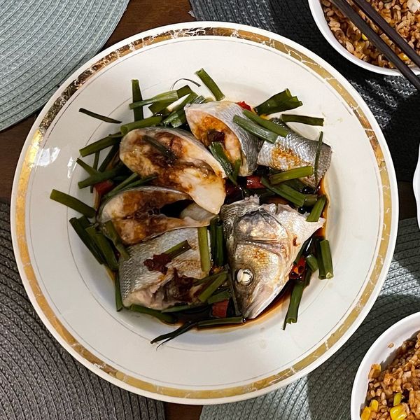 清蒸鱸魚-孔雀開屏造型 : Muying Fan一起做