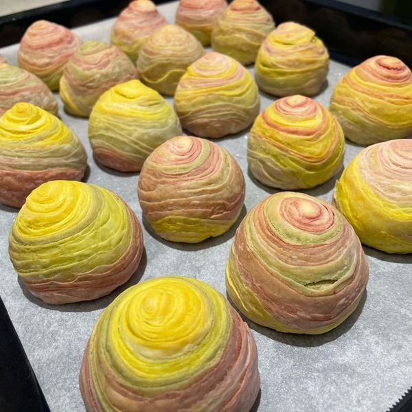 彩色蛋黃酥 : Yu Pin Teng一起做