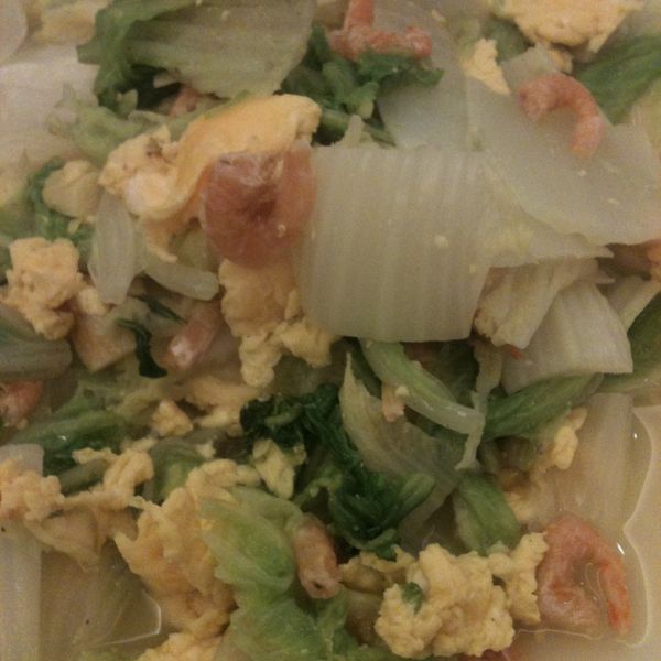 ㄚ曼達與好菜箱~大白菜炒蛋 : 何宥婕一起做