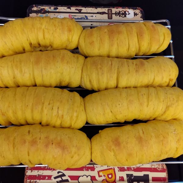 煉乳南瓜麵包🎶 : 球球一起做