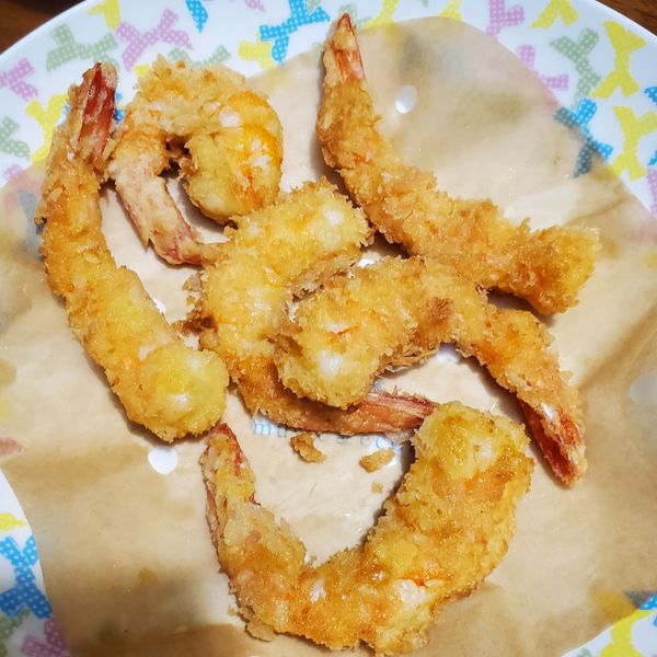 <日式炸蝦>：地瓜敏 一起做