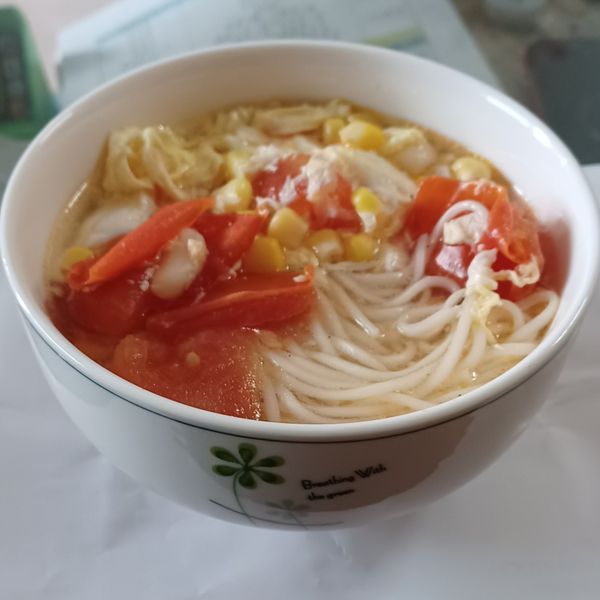 5の番茄蛋花湯麵 : 雪芙一起做
