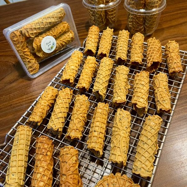 鬆餅機「芝麻蛋捲」濃郁蛋香好好吃～ : Milly一起做