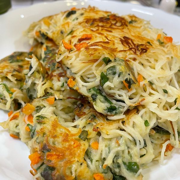 麻油蔬菜麵線煎餅 : 煮過頭一起做