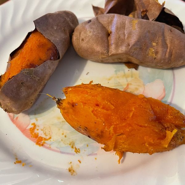 氣炸鍋～地瓜 : 阿摸一起做