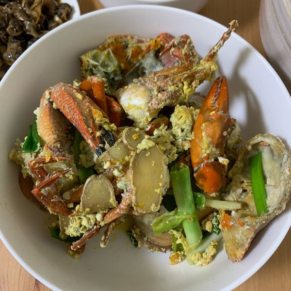 薑爆麻油紅蟳 : 杜珮璜一起做