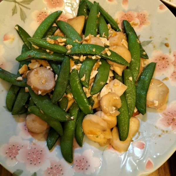 鹹蛋杏鮑菇炒天貝 : 娃娃一起做