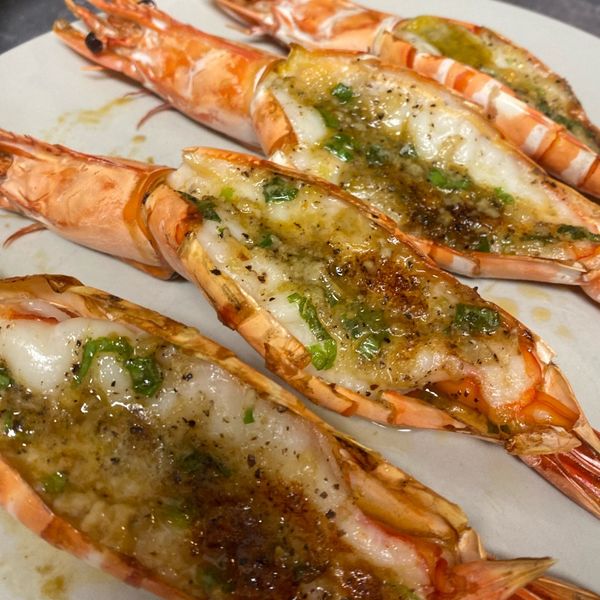 蒜味奶油烤大蝦 : 肉桂香的德國廚房一起做