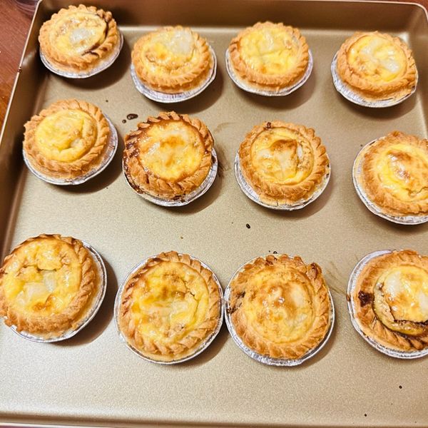 黑糖麻糬蛋塔 : 媛媛一起做