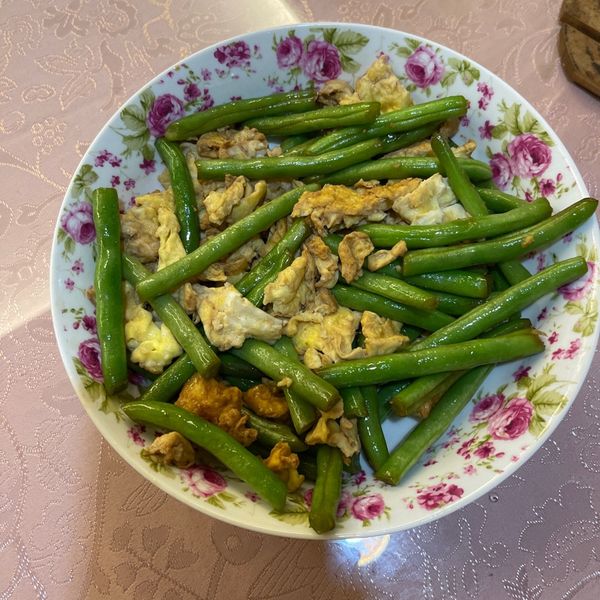 四季豆炒蛋 : 阿華一起做
