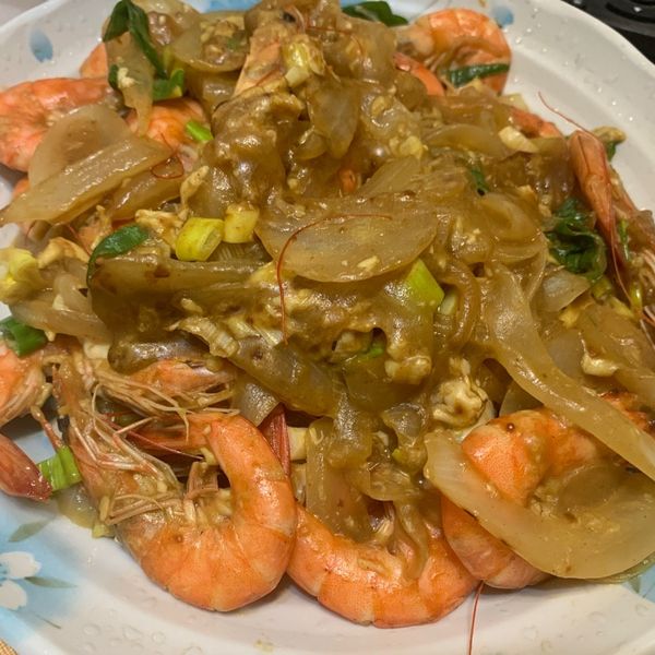 洋蔥咖哩蛋炒蝦 : fish6807一起做