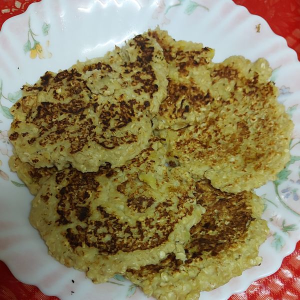 香蕉燕麥鬆餅：周祐萱 一起做