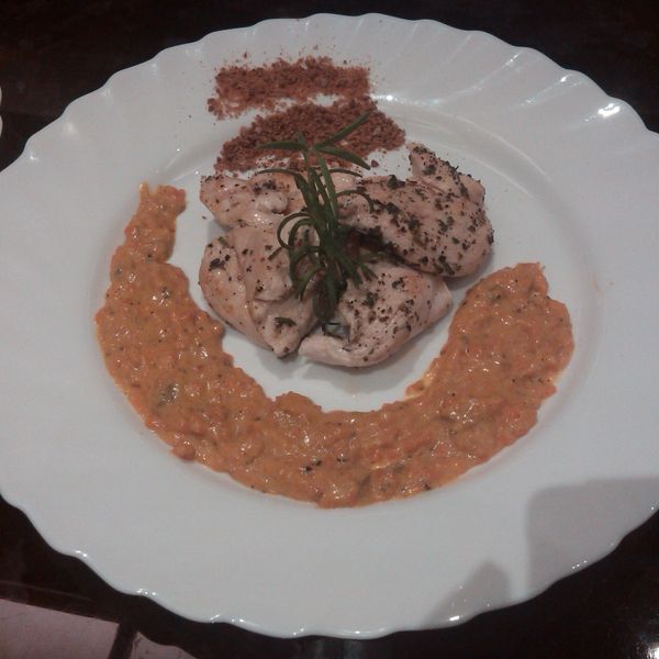 厚切迷迭香雞肉片佐風味蘿蔔泥醬、烤黑糖片：ya ya 一起做