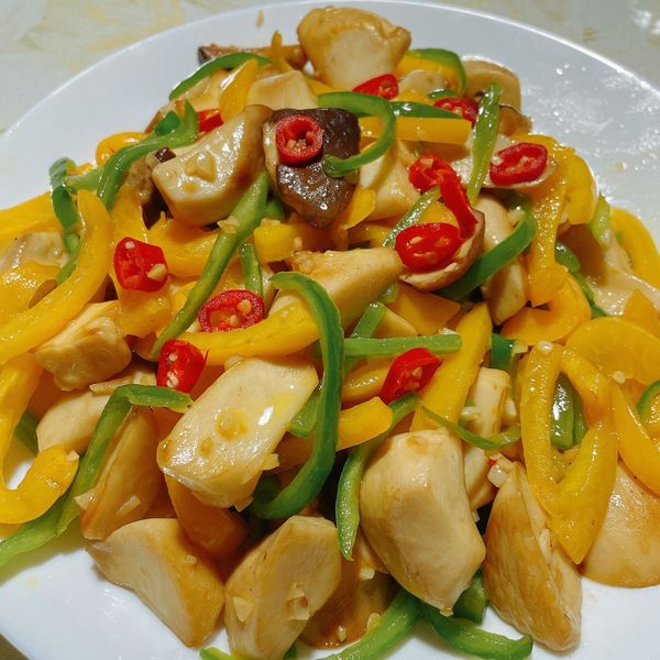 奶油蒜香彩椒杏鮑菇 : 小迎一起做