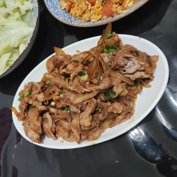 蔥炒肉片 : 黃詩穎一起做