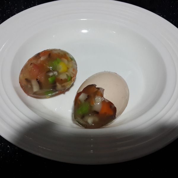 【原淬滴雞精】蟳味蔬菜瑪瑙蛋 : 打孖星一起做