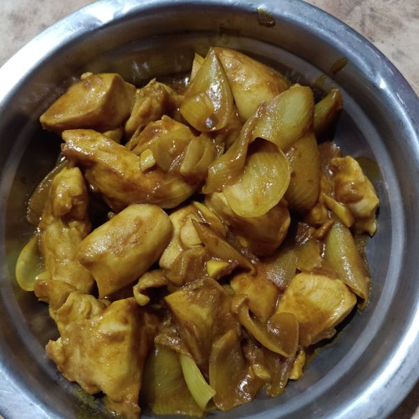 杏鮑菇咖哩雞 : 亨飪新手 多多包涵一起做