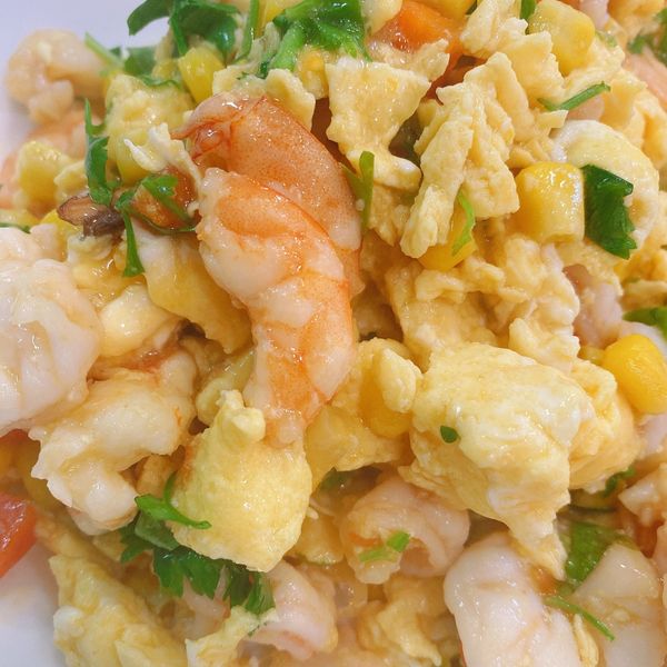 鮮蝦玉米滑蛋 : Lydia一起做