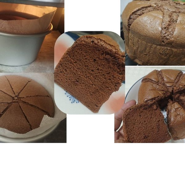 巧克力戚風蛋糕（6吋減糖配方） : 芊予一起做