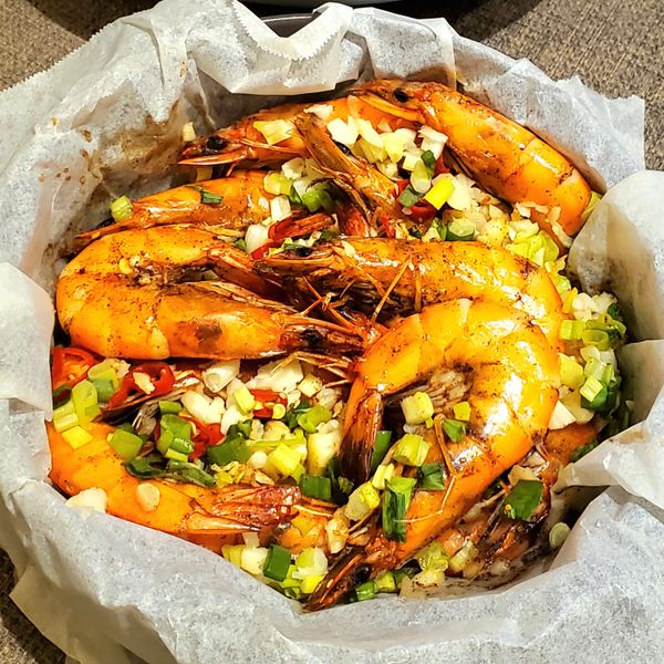 氣炸蒜香椒鹽鹹酥蝦【氣炸鍋料理】：Cherry Ko 一起做