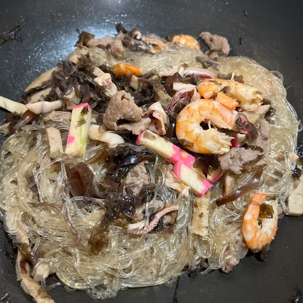 低卡營養～紫菜肉絲冬粉(乾冬粉) : 陳西歐一起做