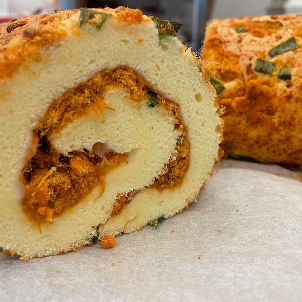 蔥花肉鬆蛋糕捲 : 滿天欣一起做