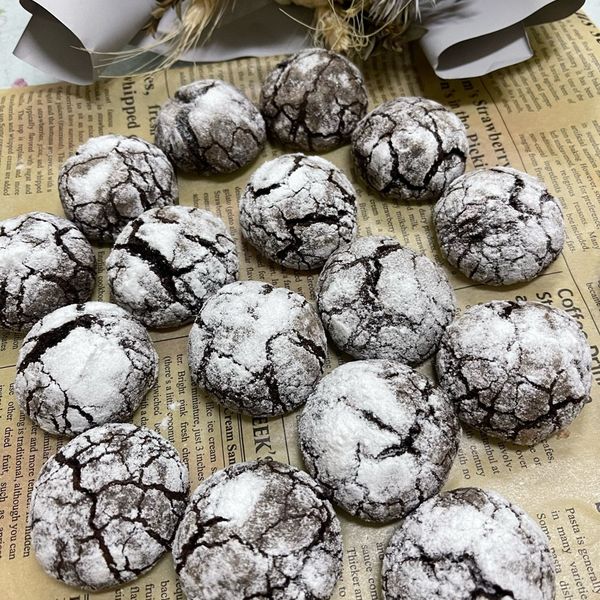 《應景聖誕》雪花裂紋可可餅乾～植物油版本 : 喵喵一起做