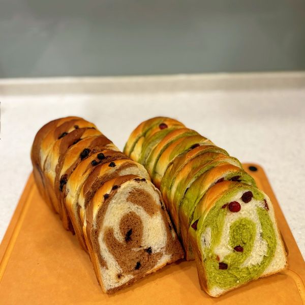 雙色抹茶吐司【麥典實作工坊麵包專用粉】：Michelle 一起做